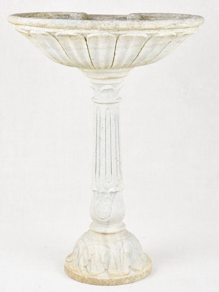 19th century marble fountain / pedestal basin 35½"