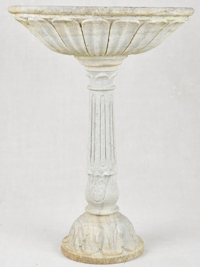 19th century marble fountain / pedestal basin 35½"