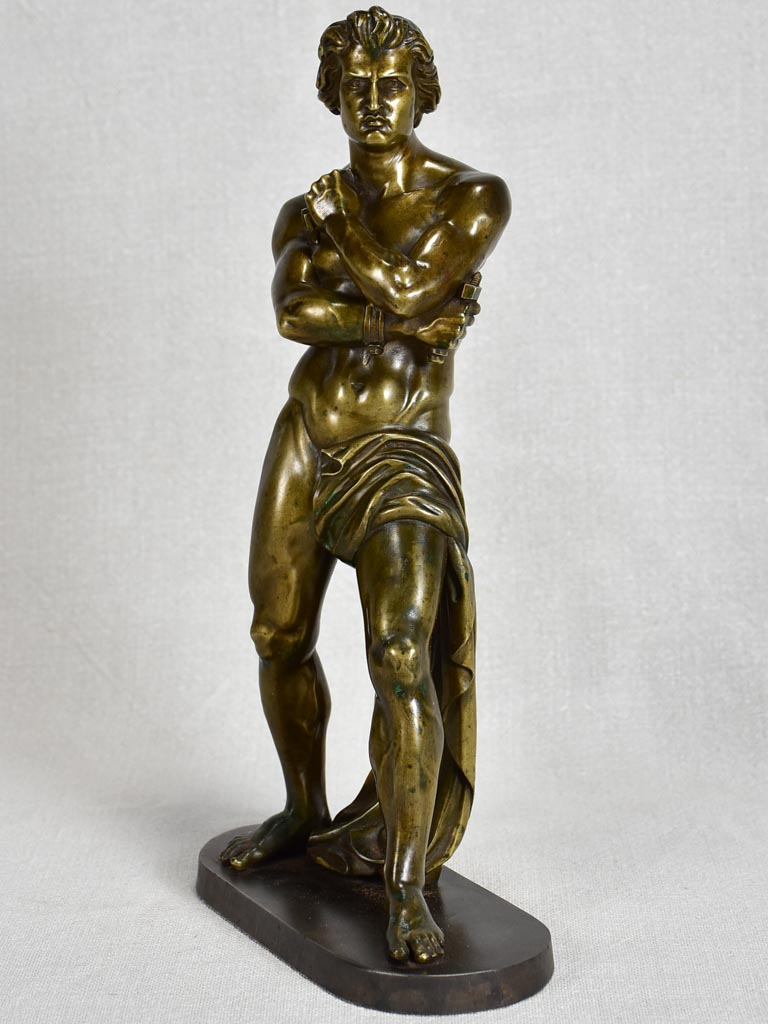 19th-century bronze sculpture of Spartacus attributed to Denis Foyatier (1793-1863) 11¾"