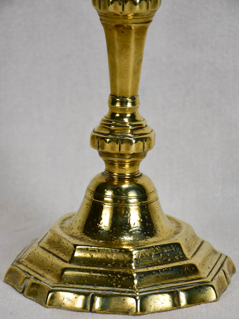 Early 18th-century Louis XIV gilt bronze candlestick 10¼"