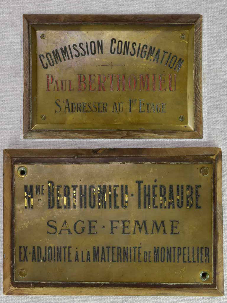 Two early 20th century French signs