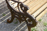 French garden bench with antique cast iron legs