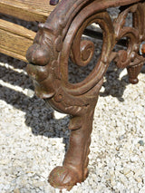 French garden bench with antique cast iron legs