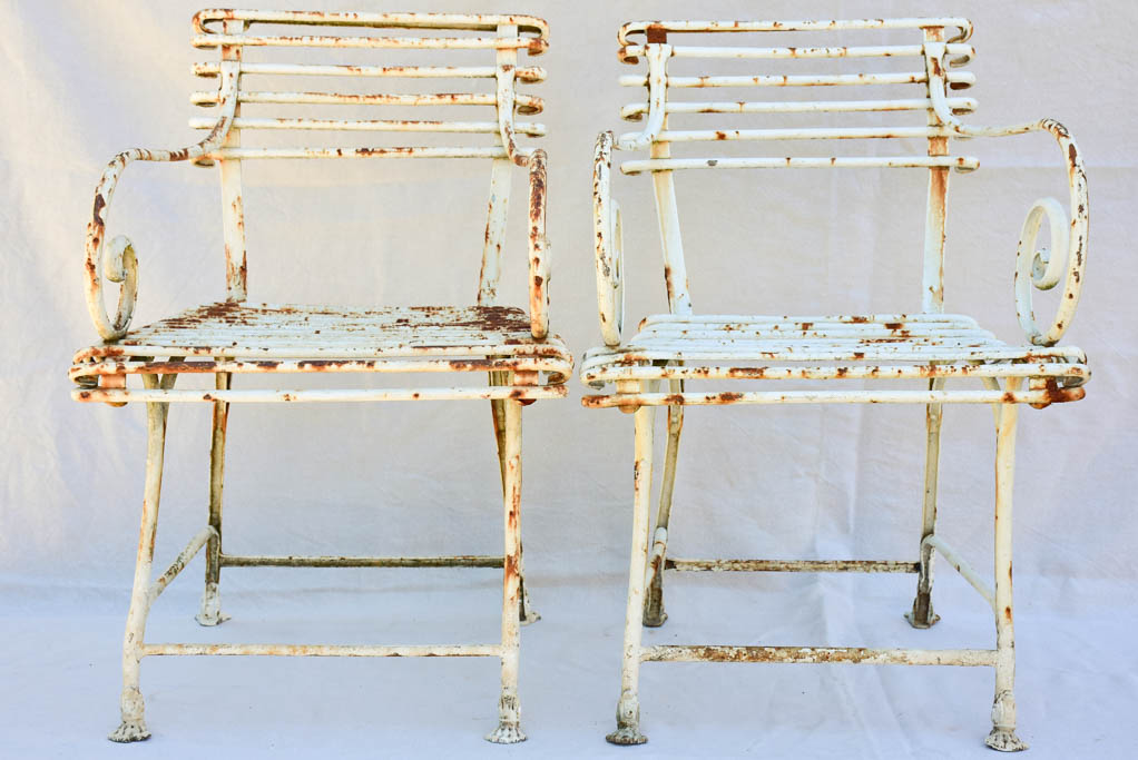 19th century Arras garden armchairs (two pairs available)