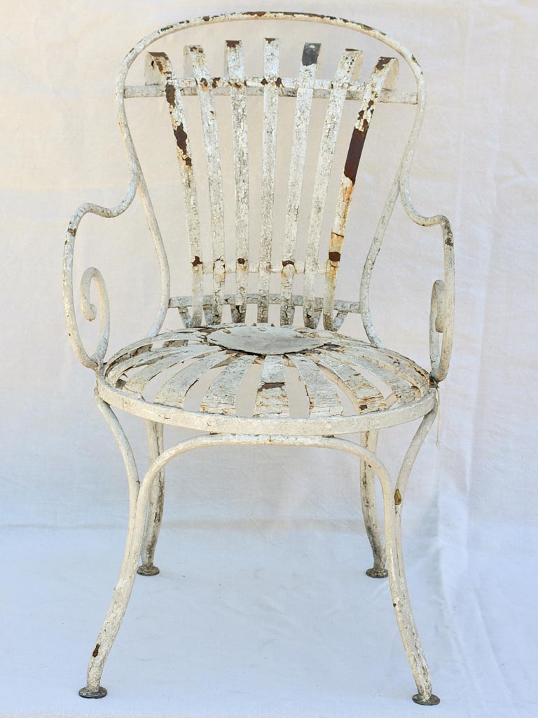 Antique French garden armchair - sunflower seat