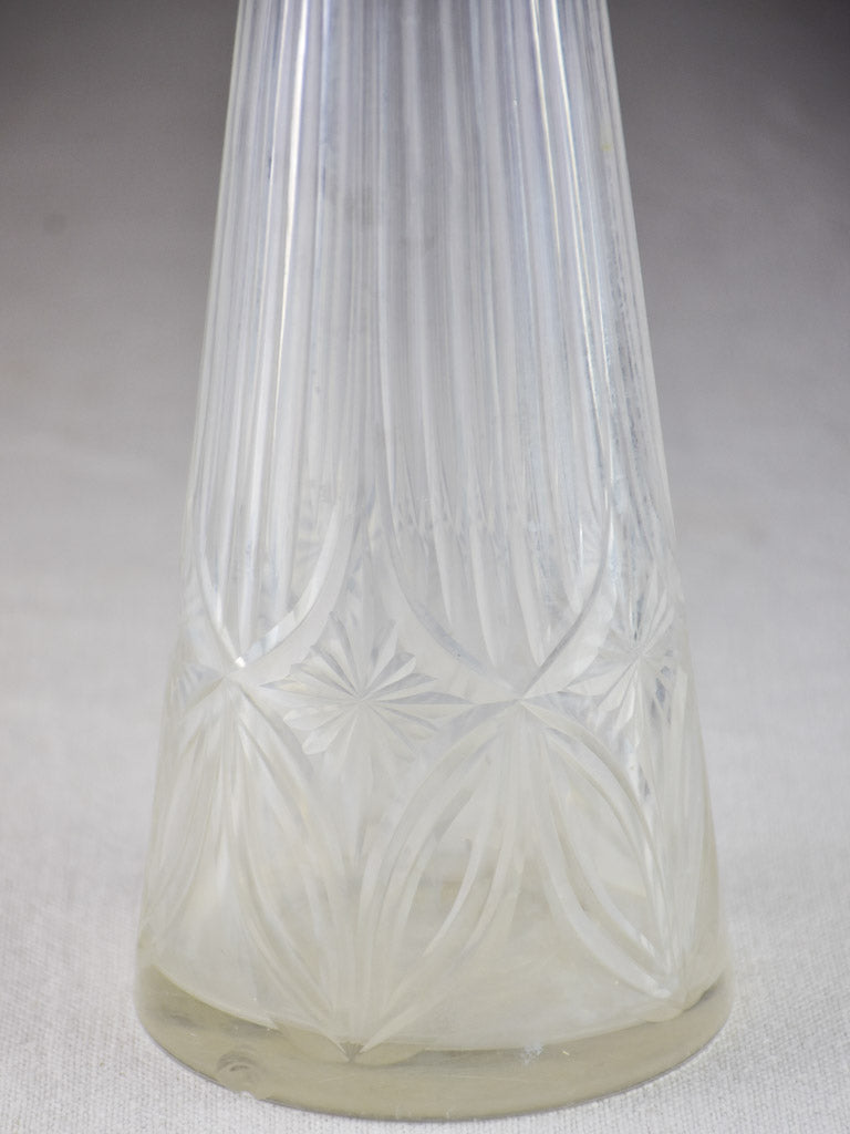 Unusual tall French carafe with silver plate detail 16½"