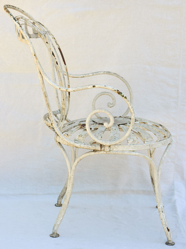 Antique French garden armchair - sunflower seat