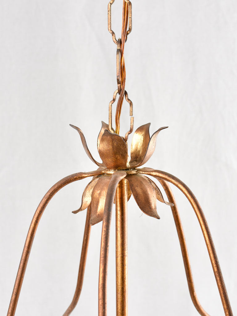 Vintage gold lantern pendant light - 5 globes