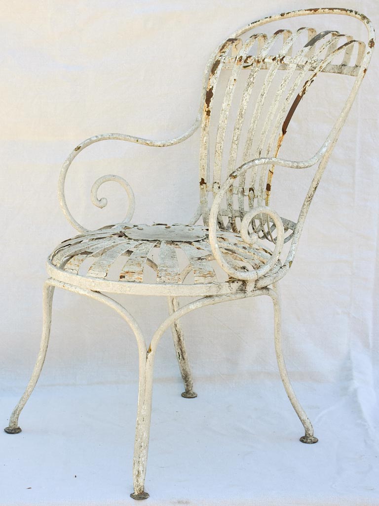 Antique French garden armchair - sunflower seat