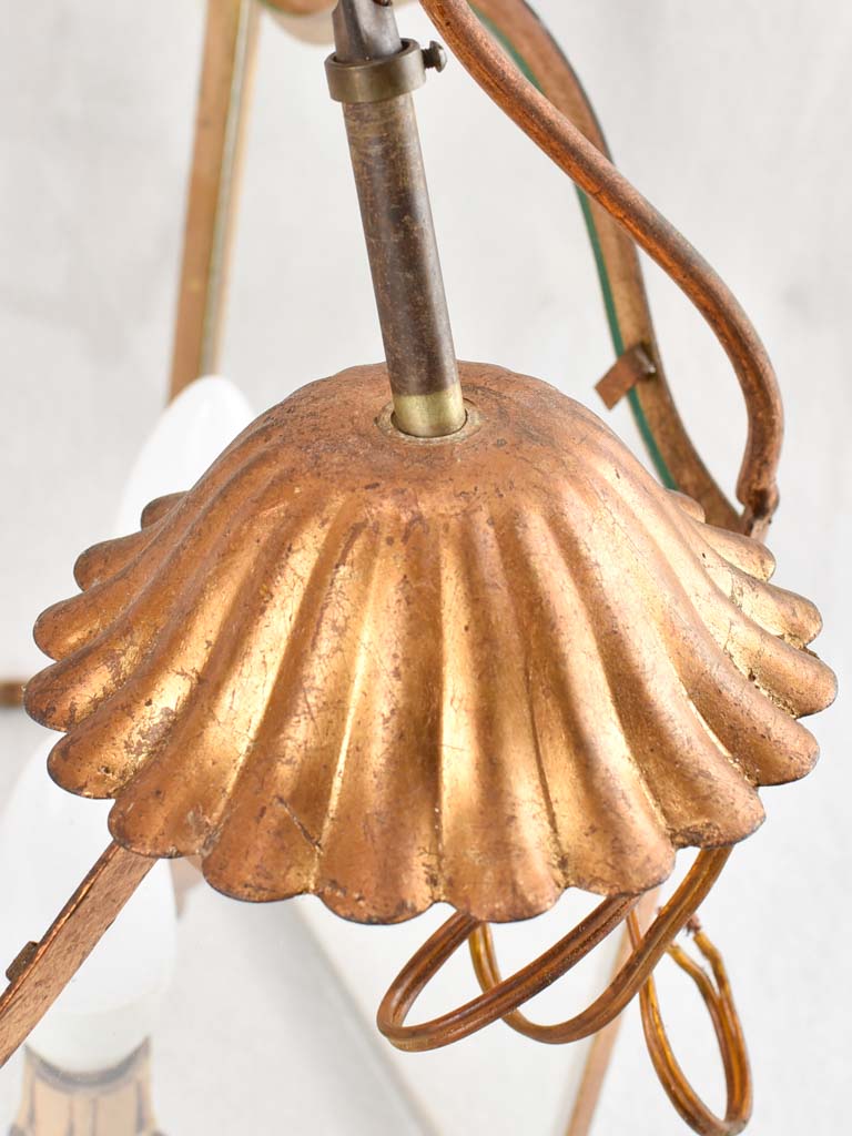 Vintage gold lantern pendant light - 5 globes