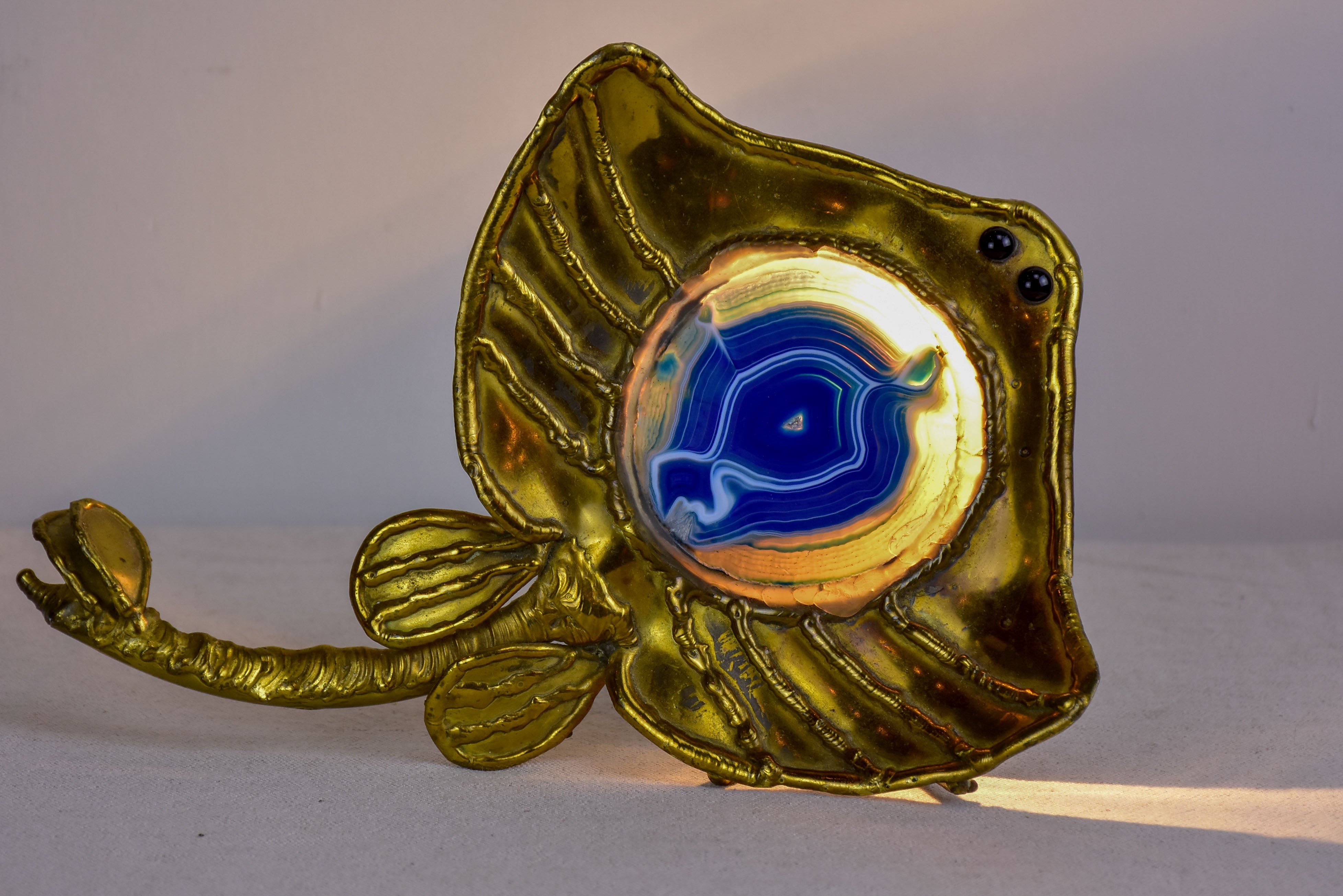 Isabelle Richard Faure fish lamp with blue agate