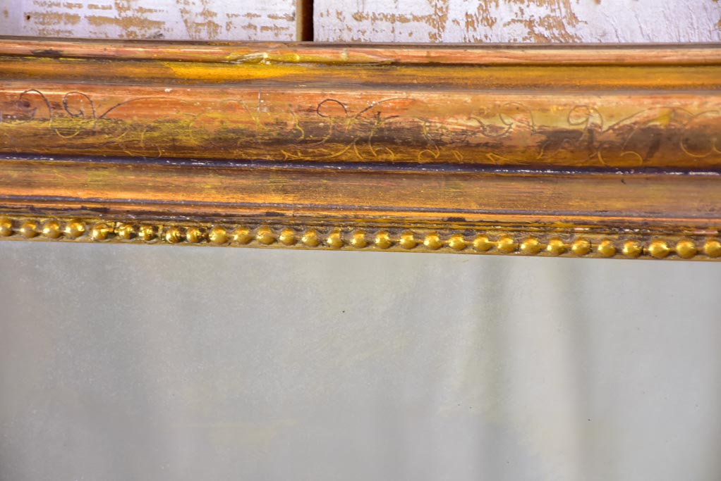 19th Century French Louis Philippe mirror with gilded frame and running pearl 28¼" x 37½"