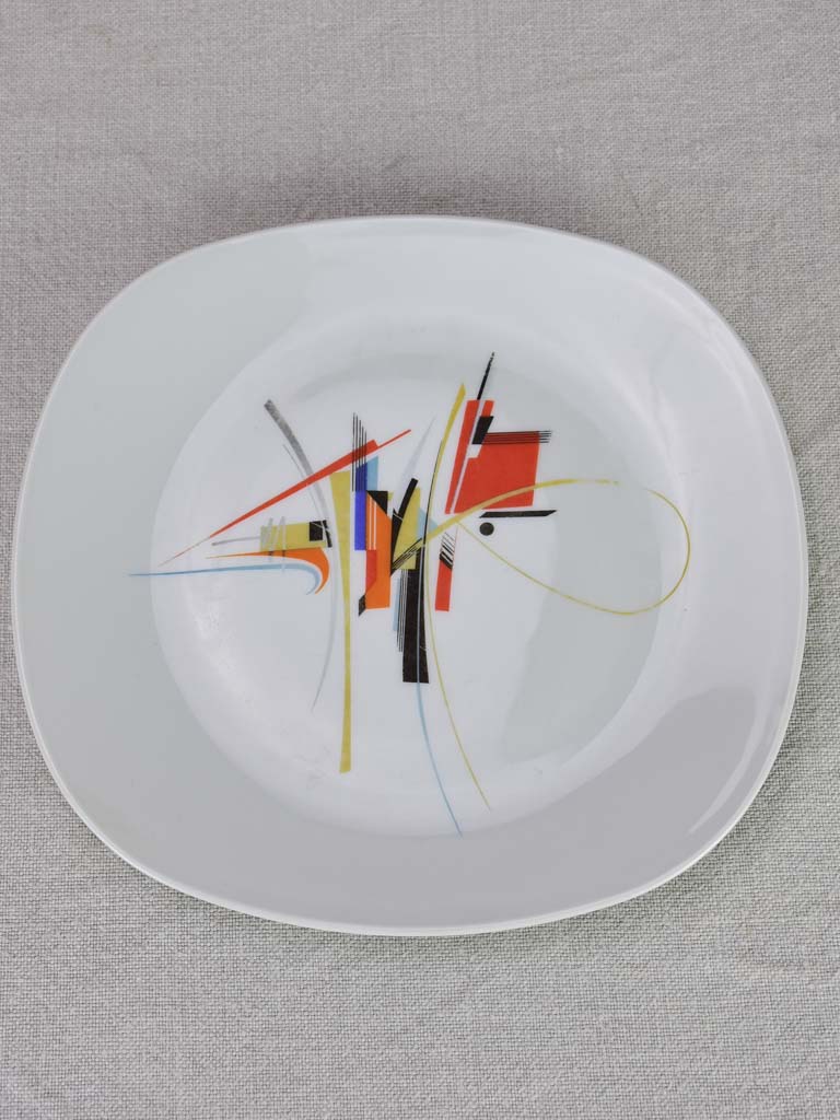 Set of 8 rectangular porcelain Limoges plates - 1950's