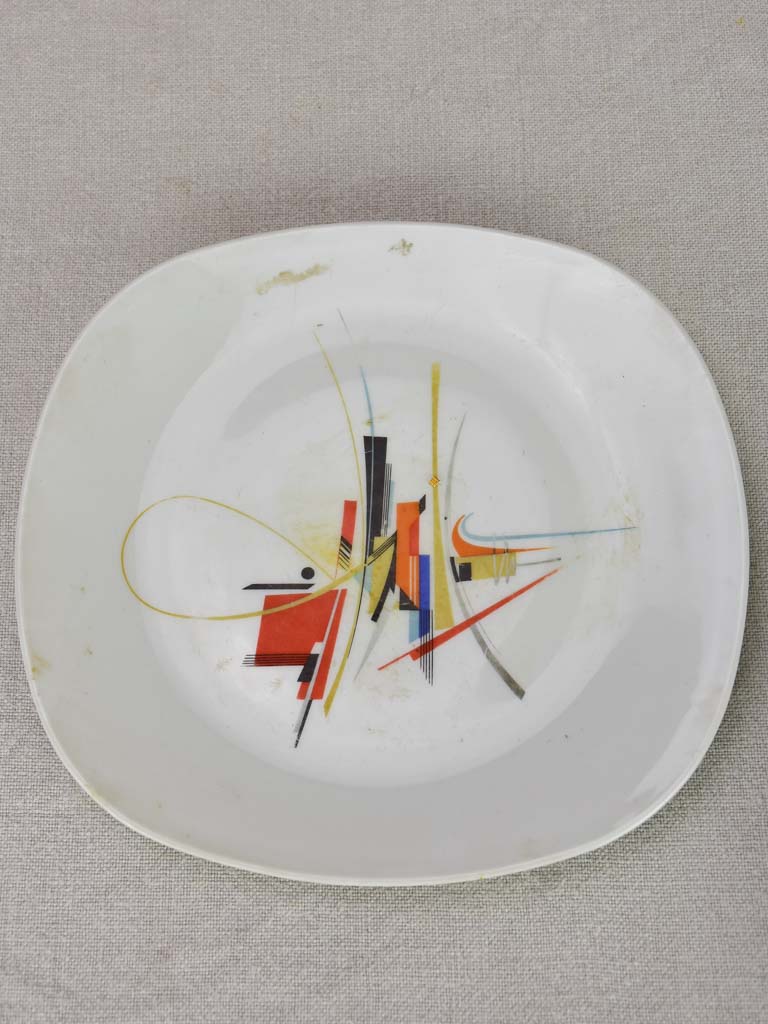 Set of 8 rectangular porcelain Limoges plates - 1950's