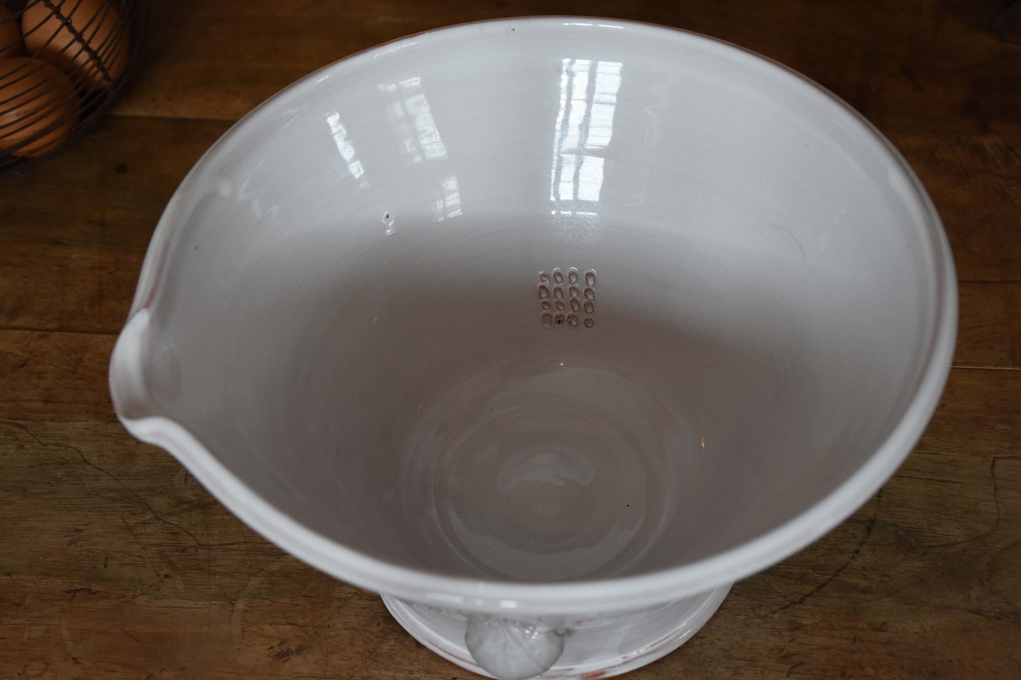 French artisan salad bowl with garlic grater