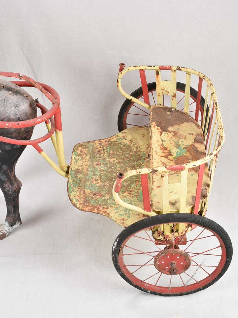 Toy horse & cart - 1900s - 57½"