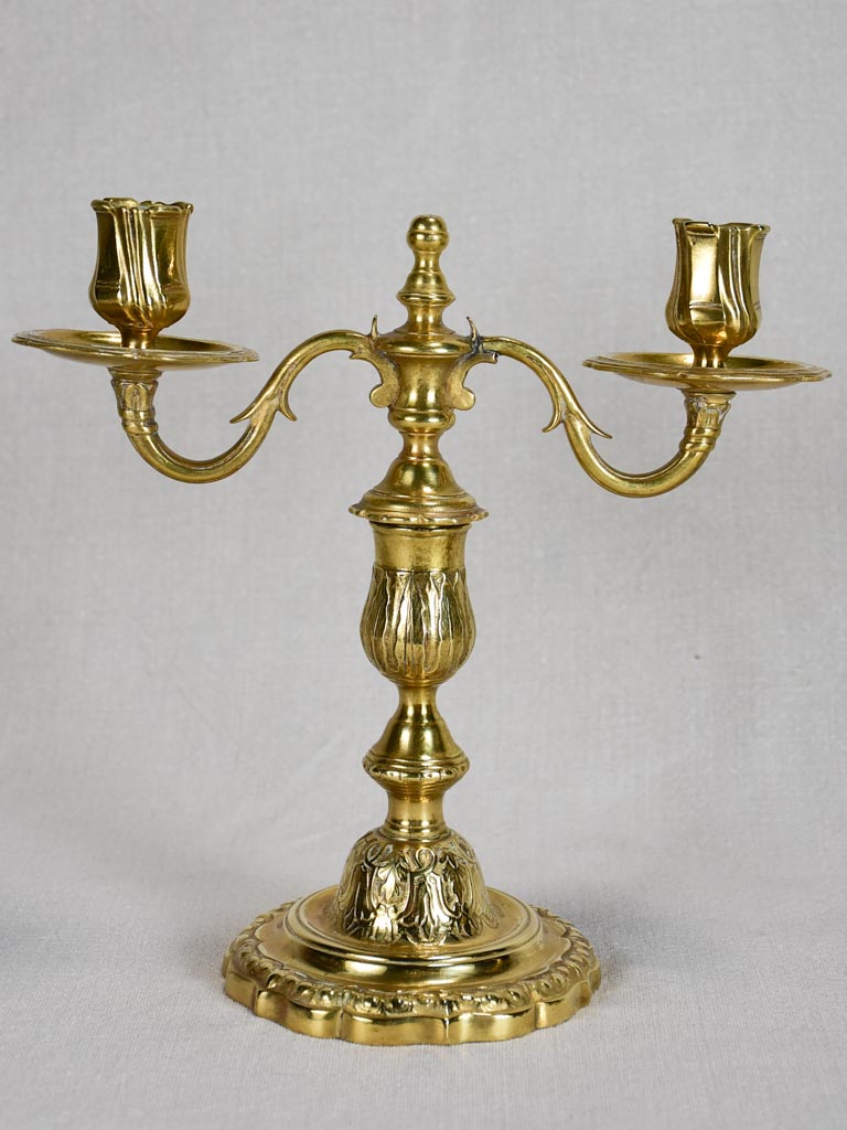 Pair of two-candle Louis XV candelabras bronze