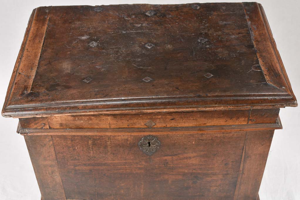 17th century tall wooden voyage chest