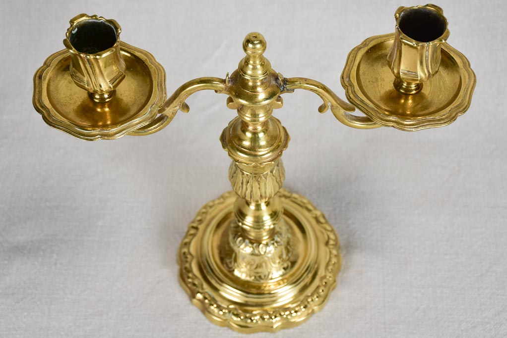 Pair of two-candle Louis XV candelabras bronze