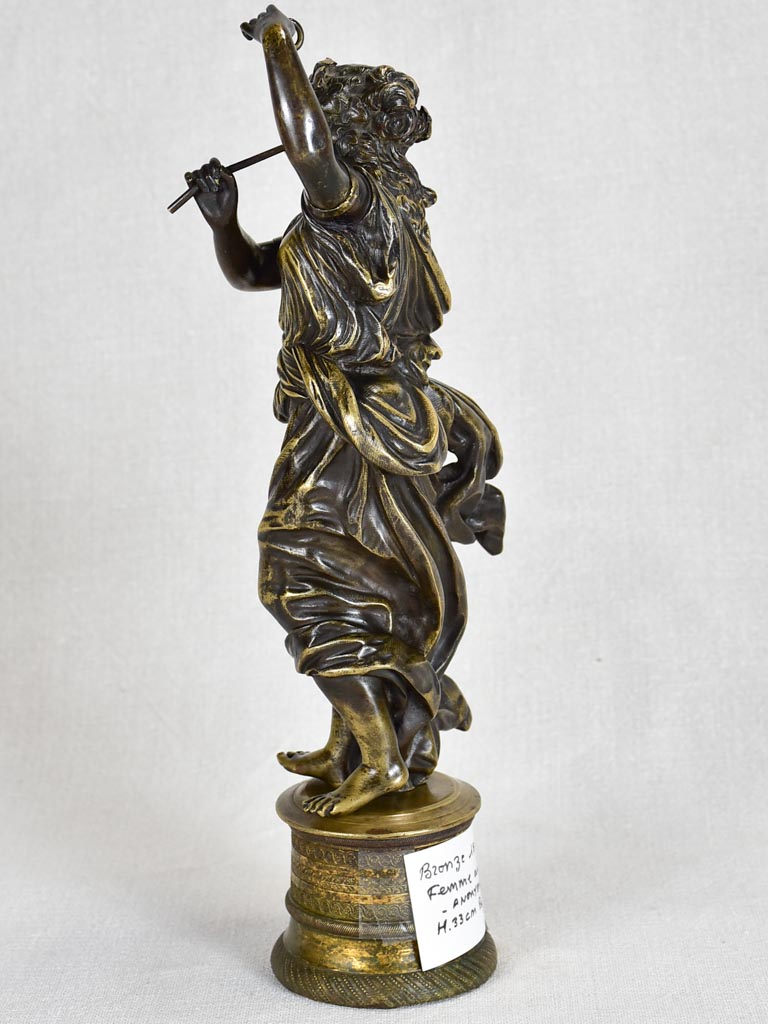 18th-century French sculpture - lady with triangle 13"