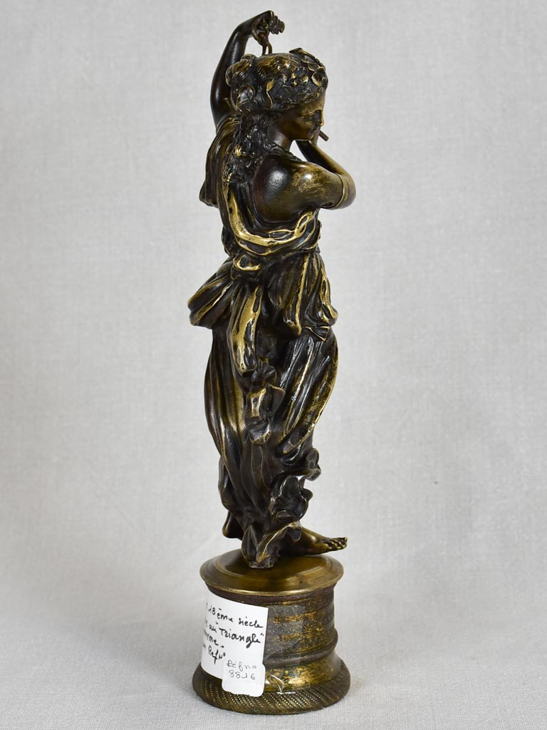 18th-century French sculpture - lady with triangle 13"