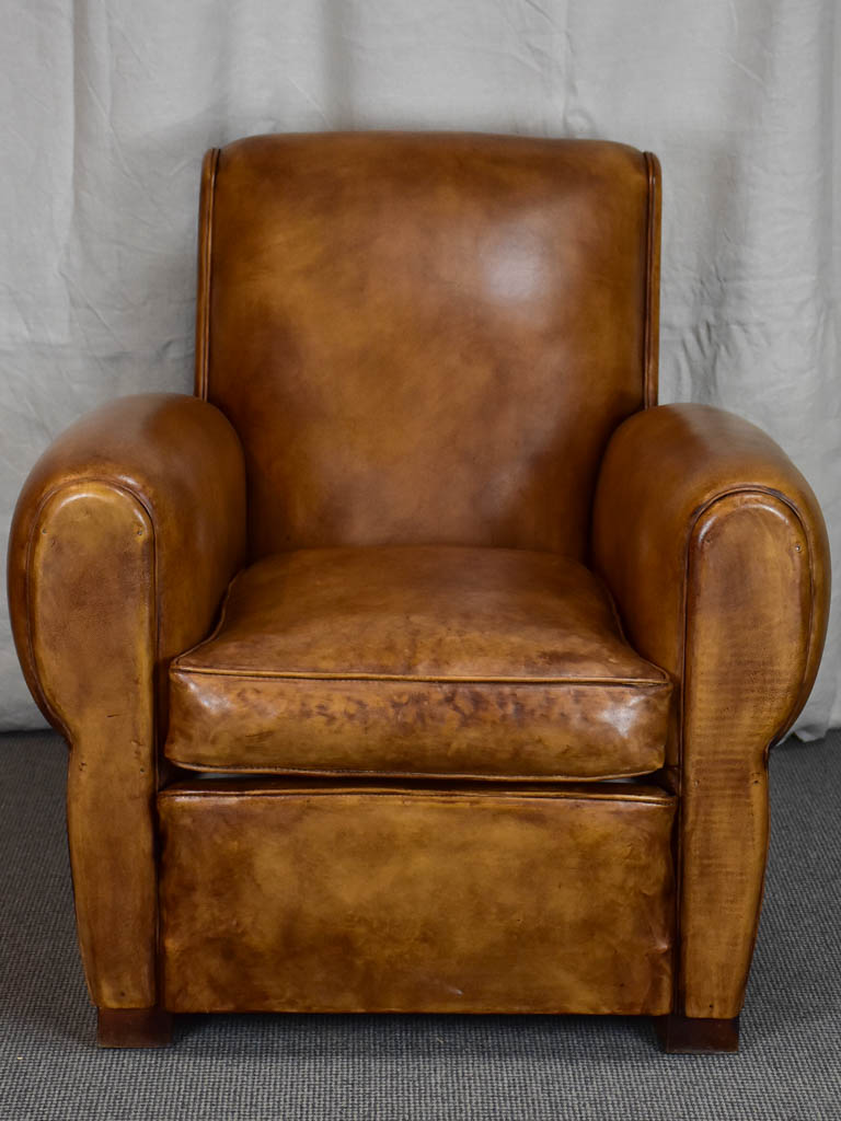 1960's French leather club chair