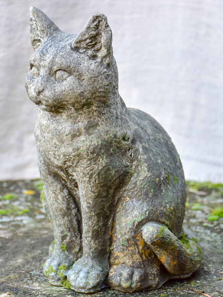 Mid century garden sculpture of a cat