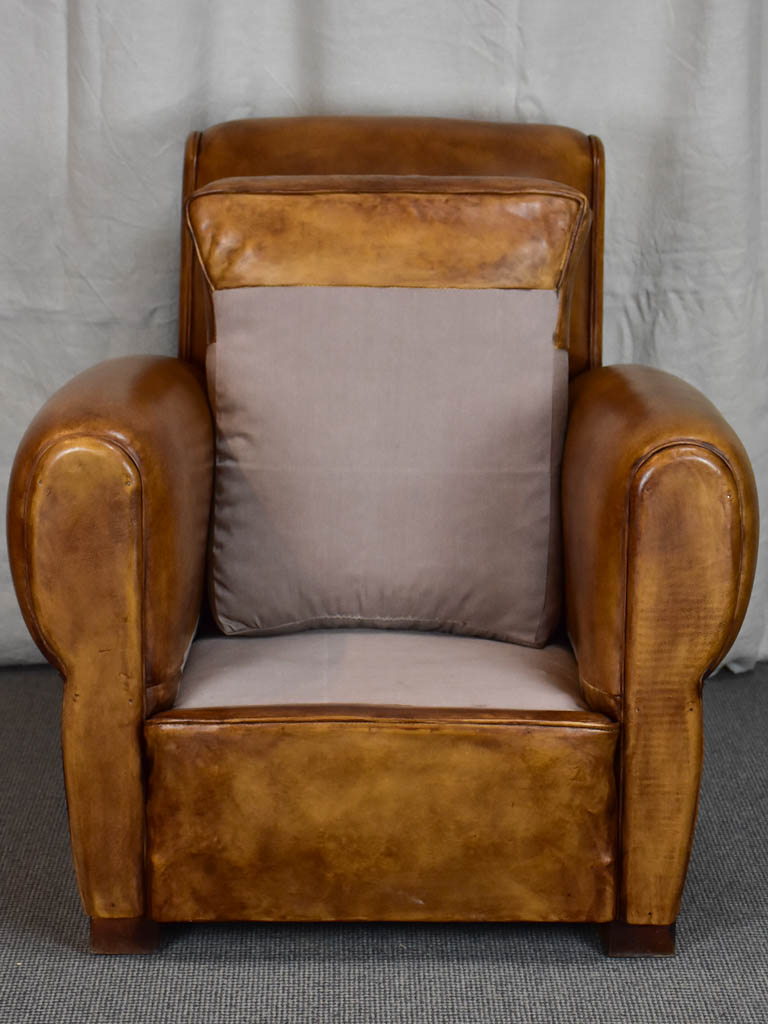 1960's French leather club chair