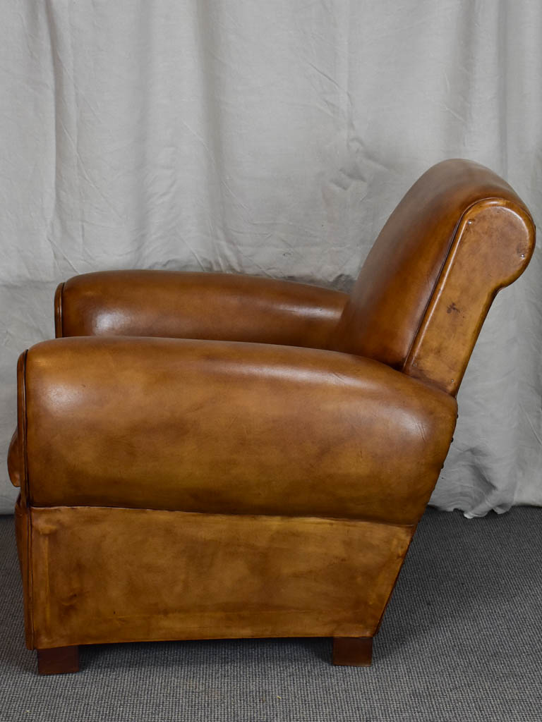 1960's French leather club chair