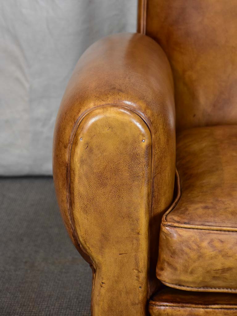 1960's French leather club chair