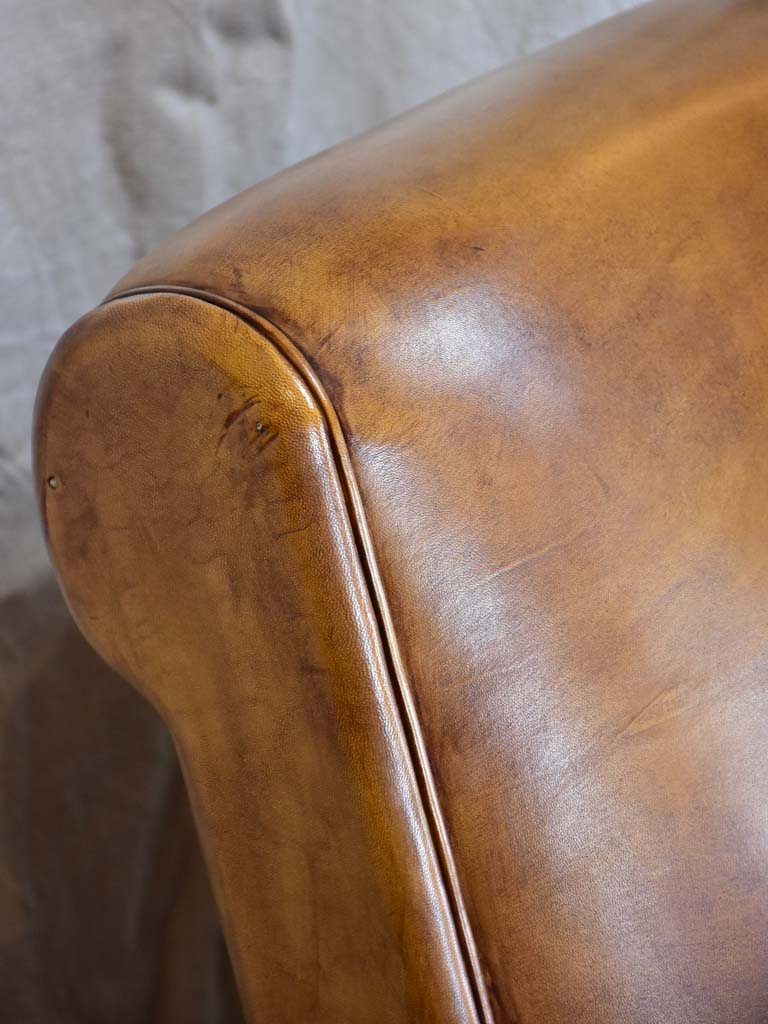 1960's French leather club chair