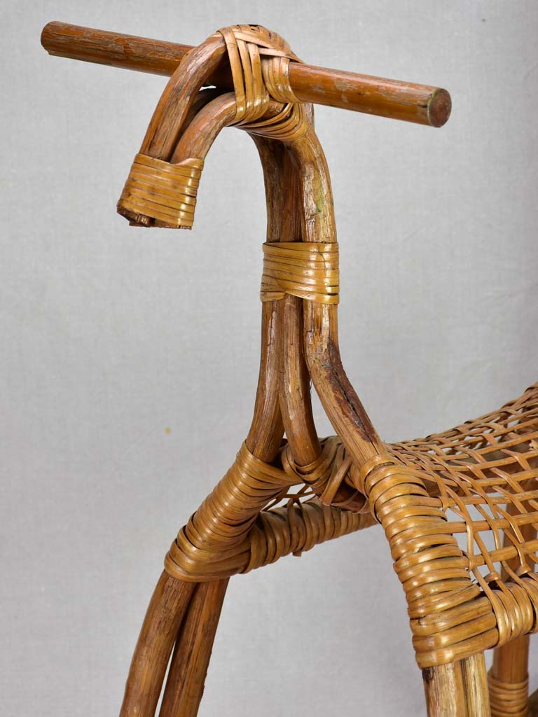 1960's French cane rocking horse