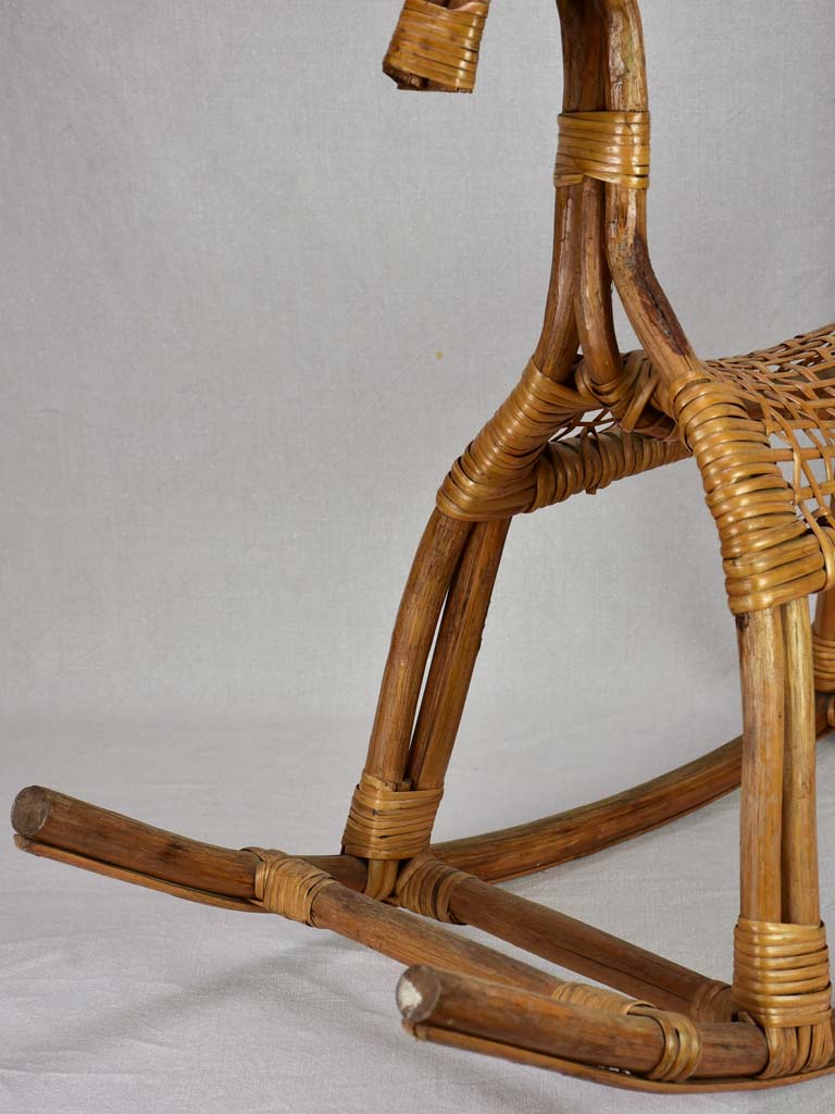 1960's French cane rocking horse