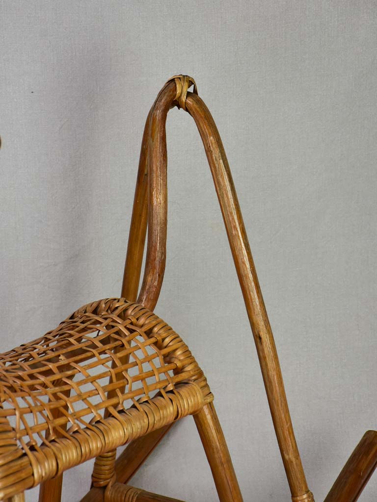 1960's French cane rocking horse