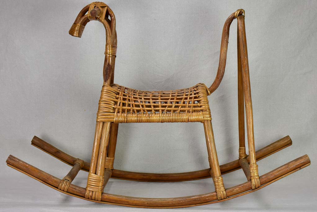 1960's French cane rocking horse