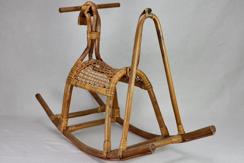 1960's French cane rocking horse