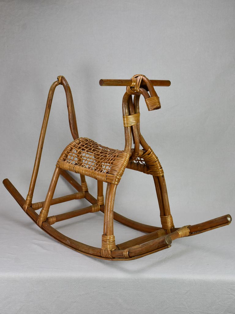 1960's French cane rocking horse