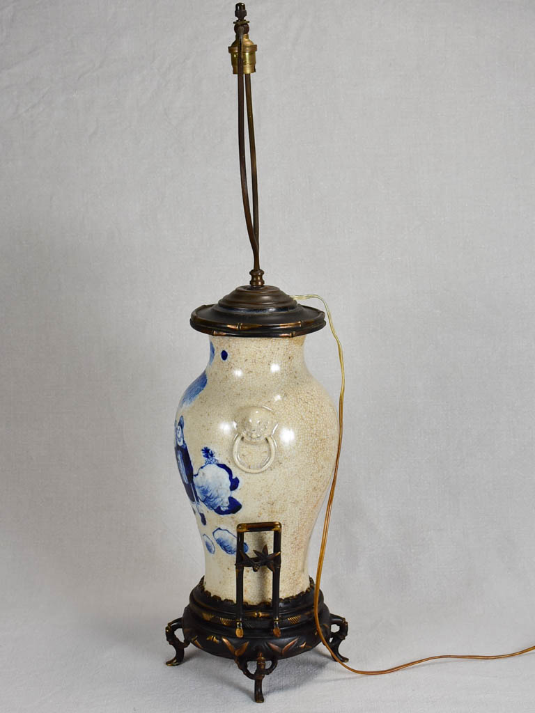 Napoleon III Chinoiserie lamp - blue and beige