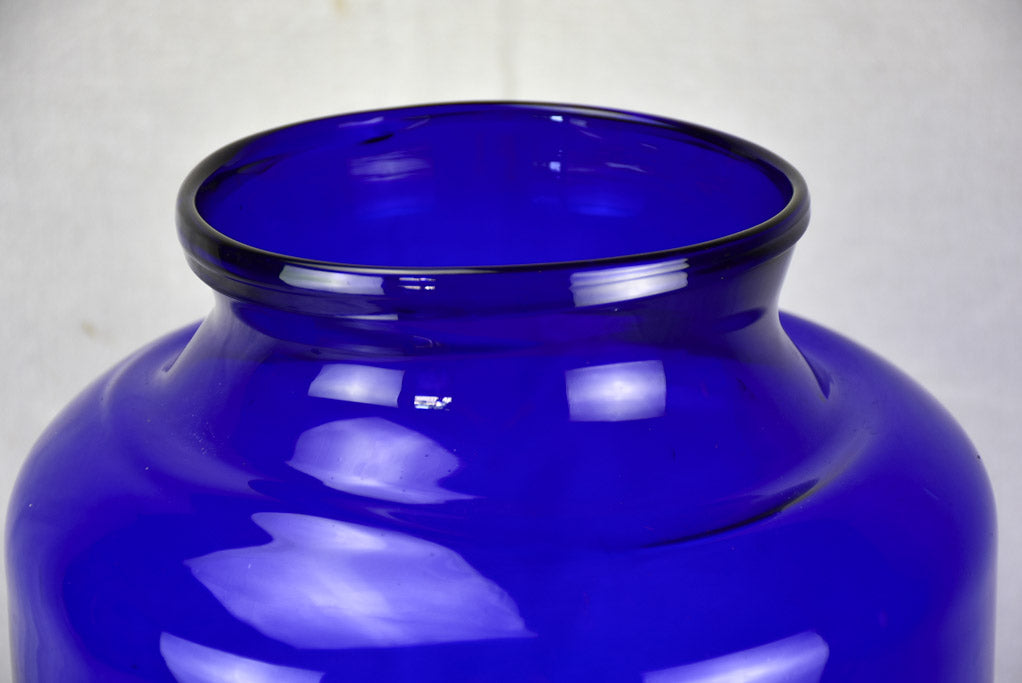 Very large blown glass jar - cobalt blue 21¼"