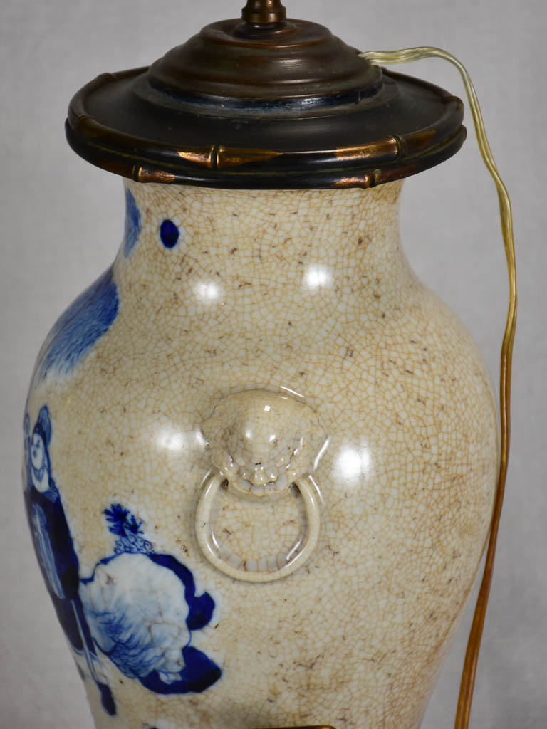 Napoleon III Chinoiserie lamp - blue and beige