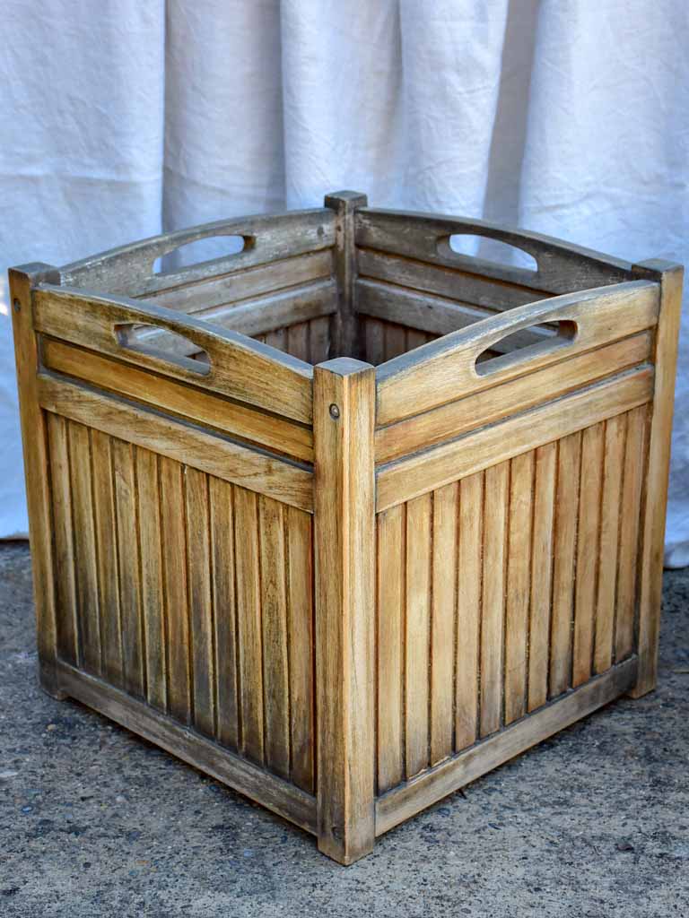 Pair of vintage French Versaille planters - teak