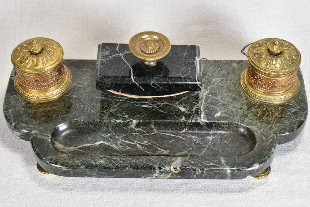 Napoleon III marble inkwell with stamp