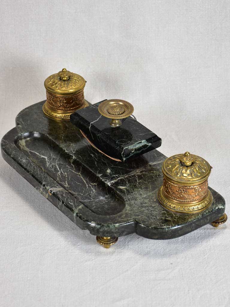 Napoleon III marble inkwell with stamp