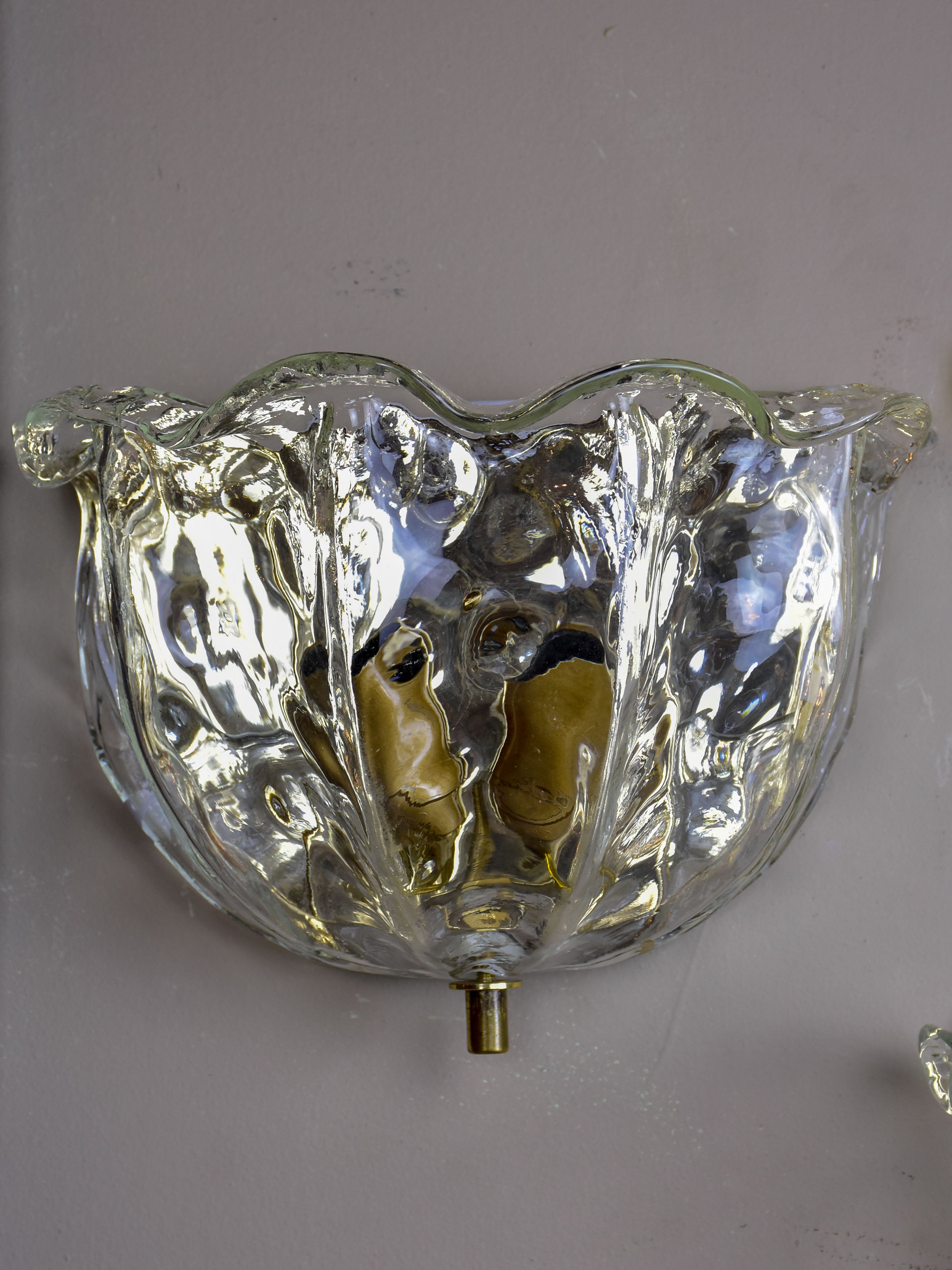 Three vintage Italian Murano glass wall sconces