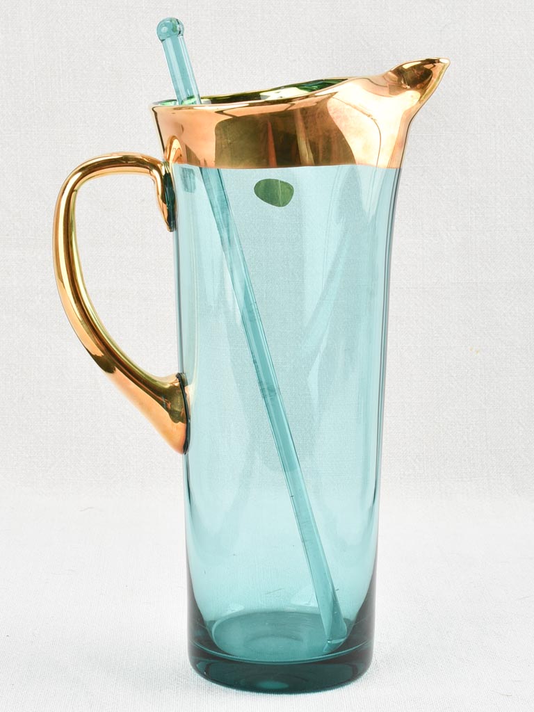 Set of 8 glasses with pitcher - green