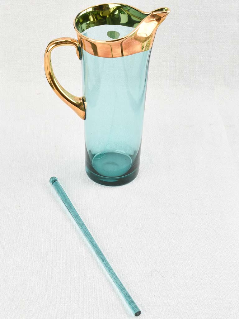 Set of 8 glasses with pitcher - green