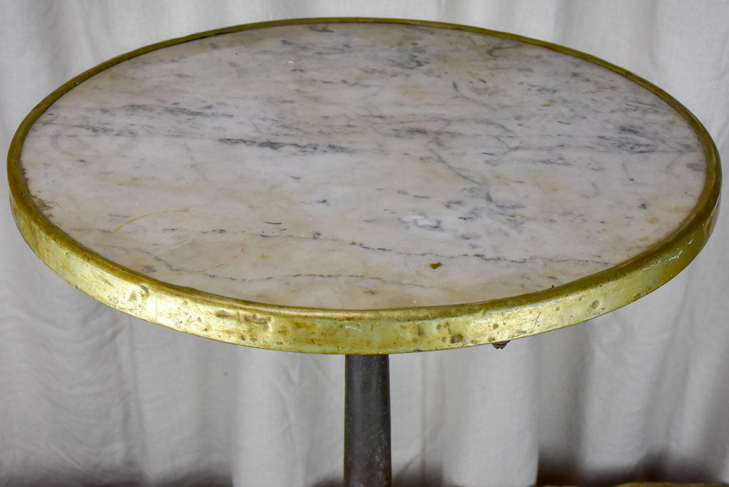 19th Century French marble and cast iron bistro table - round