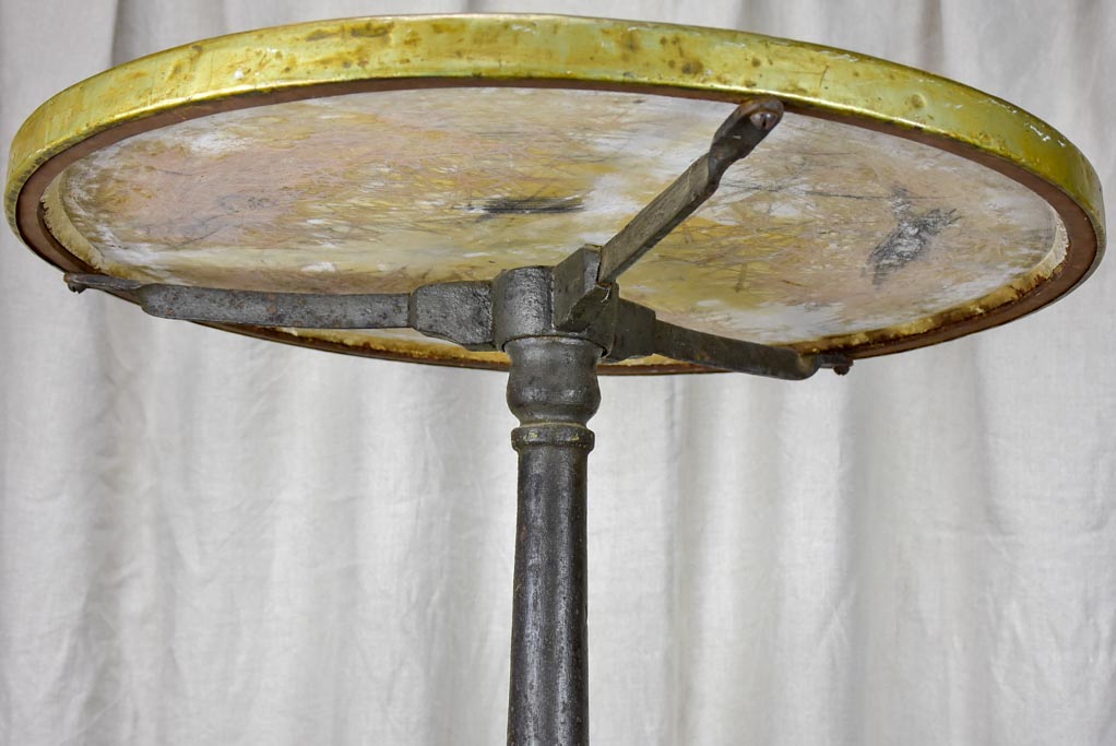 19th Century French marble and cast iron bistro table - round