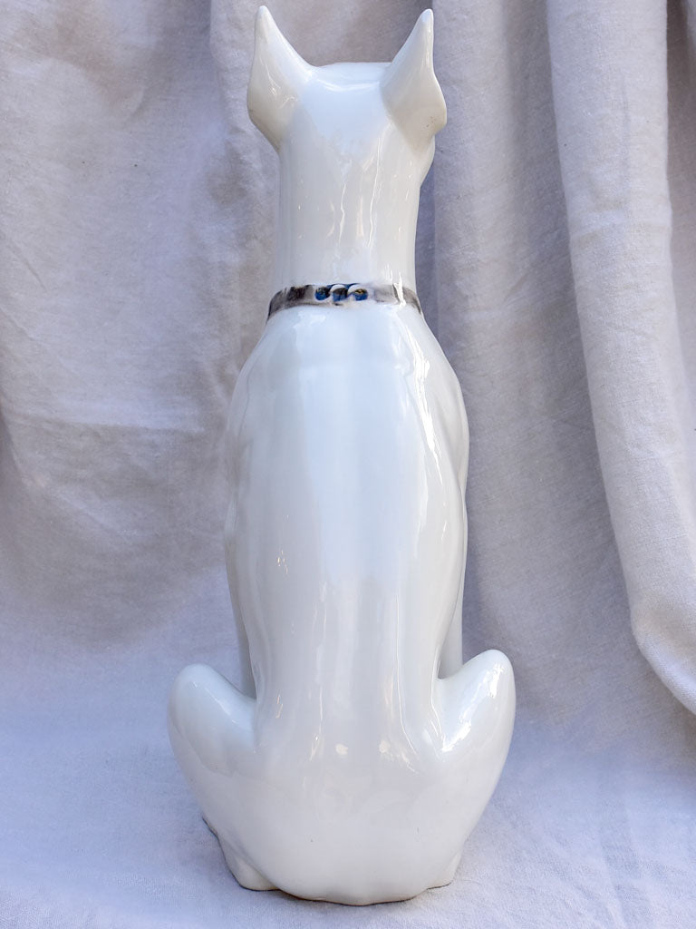 Mid century sculpture of a white dog 22½"