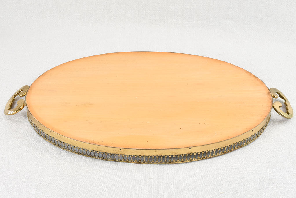 Age-consistent, brass black glass platter